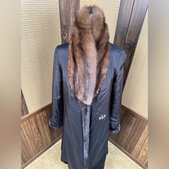 MAXIMILIAN ALTA MODA BLOOMINGDALE’S MINK & RUSSIAN SABLE COLLAR FUR COAT MEDIUM - Picture 9 of 14